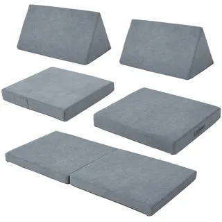 [en.casa] Kindersofa Norhulta 150 x 46 x 66 cm Textil grau