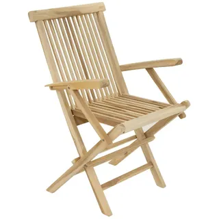 VCM Gartenstuhl 4er Set Hochlehner Klappstuhl 57 x 62 x 89 cm braun