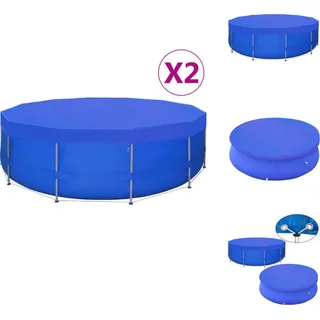 vidaXL Poolabdeckungen 2 Stk. PE Rund 460 cm 90 g/m2 - Poolabdeckungen & -unterlagen - Blau