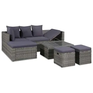 vidaXL Garten-Lounge-Set 4-tlg. grau