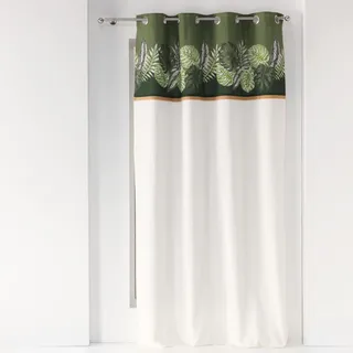 Douceur d'Intérieur Ösenvorhang, 140 x 240 cm, Baumwolle, einfarbig, Top Bedruckt + Jute Guinea