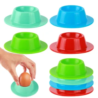 HO-SFSM 8 Stück Weicher Eierbecher,Eierbecher Lustig, Eierbecher Stapelbar mit Ablage, für Küche und Camping