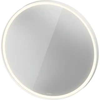 Duravit L-Cube Spiegel mit integrierter Beleuchtung, rund, LED 24W, 900x900x67mm, Weiß Aluminium Matt, LC7376018180100, Ausführung: mit Spiegelheizung
