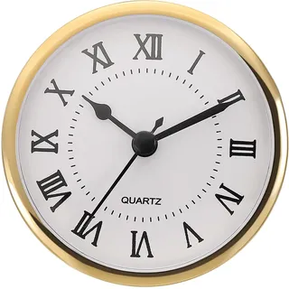 PATIKIL 90mm Quarz Uhrwerk Wanduhr, Stille Römische Ziffern Kaminuhren, Ersatz für Tischuhr, Stehuhr, Standuhr (Goldfarben/Weiß, Stil 3)