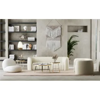 Sofagarnitur 3+2 Sitzer Sofa Sitz Couch Polster Garnitur Moderne Couchen Möbel - Weiß