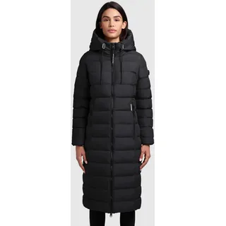 Steppmantel KHUJO "SIMMIE", Damen, Gr. XXL (44), schwarz, Steppware, Obermaterial: 100% Polyester. Futter: 100% Nylon. Wattierung: 100% Polyester, unifarben, knielang, Mäntel Steppmantel, knielanger Schnitt, mit Kapuze und Kordelzug