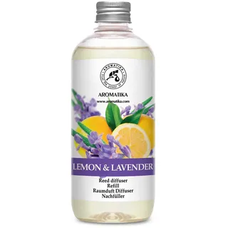 Raumduft Nachfüller Zitrone-Lavendel 500ml - Nachfüllflasche mit Naturreinem Ätherischen Öl - Intensiv & Langanhaltend Aroma Lemon-Lavender - Natürlicher fur Raum/Küche - Raumlufterfrischer