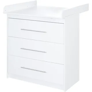 roba Wickelkommode „Maren“ mit abnehmbarem Aufsatz, schmal, 3 Schubladen, Wickelhöhe 90 cm, Weiß