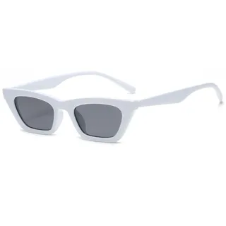 Long Keeper Vintage Cateye Sonnenbrille Damen Eckige Sonnenbrille Katzenaugen 90er Retro Cat Eye Brille Modern Sonnenbrillen für Frauen UV400 Schutz