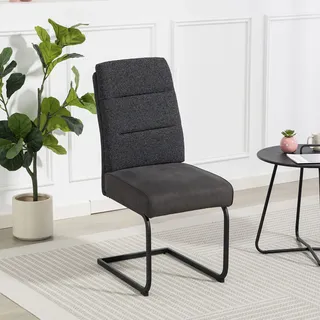 Duo Collection Esszimmerstuhl Marga Freischwinger Polyester anthrazit 2er Set