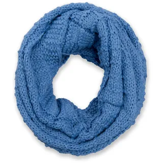 styleBREAKER Strickschal "Strick Loop mit Karomuster" 1 Stk., blau