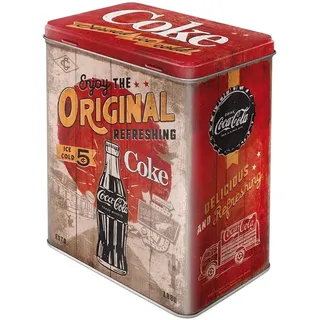 Nostalgic Art Nostalgic-Art Retro Vorratsdose L, 3 l, Coca-Cola – Original Coke Highway 66 – Geschenk-Idee für Coke-Fans, Große Kaffee-Dose aus Blech, Vintage Design