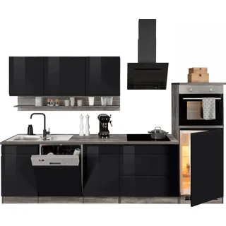 kochstation Küchenzeile KS-Virginia 300 cm schwarz