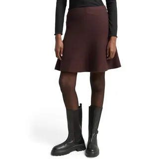 TOM TAILOR Denim Damen 1047909 Mini Skater Strickrock, 38864-Soft Chocolate Brown Melange, S