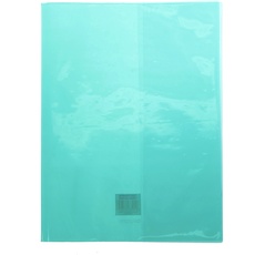 Clairefontaine 73005C - Heftumschlag / Heftschoner / Hefthülle Calligraphe Cristalux 17x22 cm, Etikettenhalter, aus PVC transparent und strapazierfähig, glatt, Grün, 1 Stück