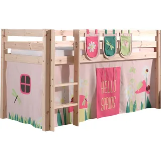 Dream Tree Halbhochbett mit Banner 90 x 200 cm Zita Spring - Braun