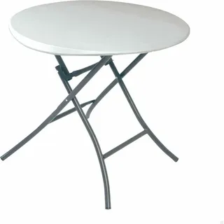 Lifetime Plegable Tabelle Blanco Runde Acero Kunststoff 83 x 73,5 cm - Weiß