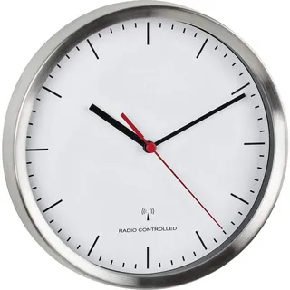 TFA Funk-Wanduhr 22,00 cm 60.3530.02 silber/weiß