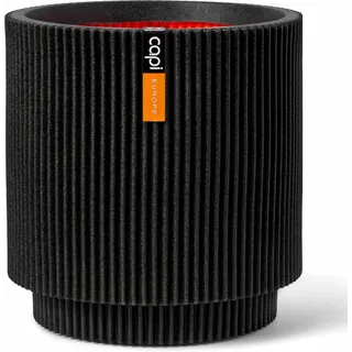 Capi Pflanzgefäß Zylinder Groove Ø 35,6 cm x 38 cm Schwarz