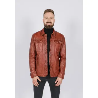 Lederjacke FREAKY NATION "Aalborg-FN", Herren, Gr. L(48), braun (cognac), Oberstoff: 100% Leder; Futter: 100% Baumwolle, normal, Jacken Lederjacke