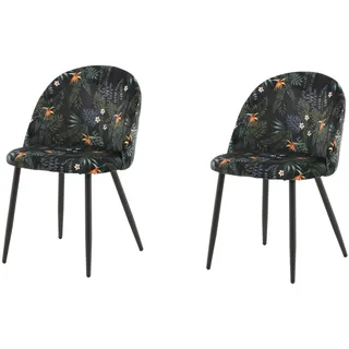 venture home Stuhl Velvet Schwarz 2er-Pack Polyester Schwarz