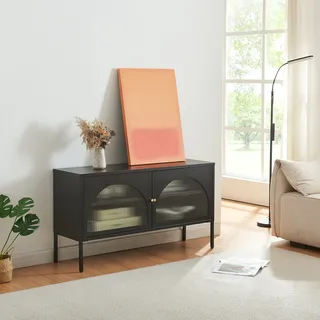Fernsehschrank 'Karlskrona' 115x35x64 cm Schwarz, matt - Schwarz