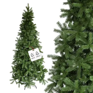 Weihnachtsbaum Slim aus realistischem PVC, ideal für kleine Räume, von höchster Qualität, 714 dichte Zweige und Stabiler Boden, Elegantes Design für Klassische Weihnachtsdekorationen, 180 cm