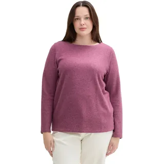 Tom Tailor Damen RIPP Sweatshirt mit Knöpfen, 35895 - Pink Velvet Melange, S