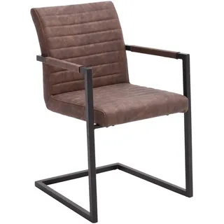 Livetastic Armlehnstuhl , Braun, Schwarz , Metall, Textil , C-Form , 54x86x63 cm , Esszimmer, Stühle, Armlehnstühle