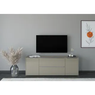 Set One by Musterring Reno Lowboard 182 cm Taupe Matt Lack/Glas