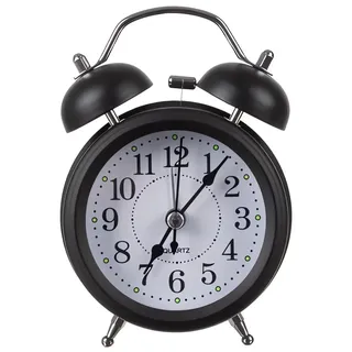 Izoxis 25473 Analoger Retro-Wecker mit LED-Hintergrundbeleuchtung 12,5 x 9 cm schwarz - Schwarz