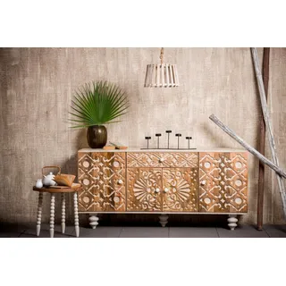 Home Affaire Sideboard »Spring«, Kommode aus massivem Mangoholz, Breite 160 cm, gelb