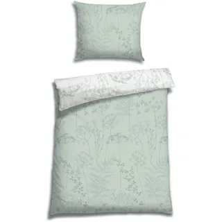 Wendebettwäsche FLORELLA "Isabel salbei Flausch-Flanell, 100% Baumwolle", grün (salbei), B/L: 140cm x 220cm, 1 Stk., 1 Stk., Flanell, B/L: 70cm x 90cm, Flanell, Obermaterial: 100% Baumwolle CO., Bettwäsche, Wendebettwäsche
