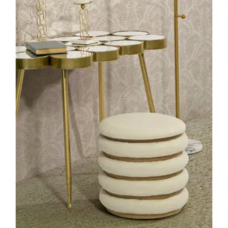 Dmora Pouf Benna, 40x40x42 cm, Weiß, Rund