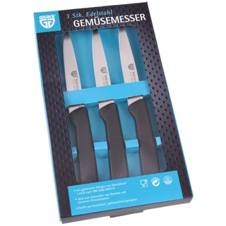 Gräwe Gemüsemesser, 3er Set, kleines Küchenmesser-Set, Obstmesser, Schälmesser, Edelstahl, schwarz, super scharf geschliffen