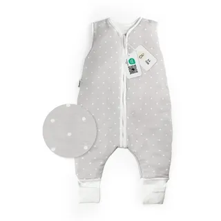 Ehrenkind Ehrenkind® Baby Sommerschlafsack mit Füßen 1.0 TOG aus weicher OEKO-TEX zertifizierter Bio-Baumwolle | Sommer Schlafsack | Baby Schlafsack Gr. 70 Grau mit weißen Punkten | 1 Tog