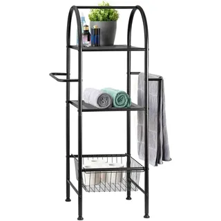 bremermann Bad-Standregal, schwarz, Stahl , Schwarz , Metall , 52.5x100x37 cm , Badezimmer, Badezimmerregale, Badregale