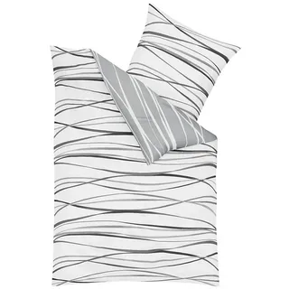 KAEPPEL MOTION Gestreift Baumwolle Steingrau 135 x 200 cm + 2 x 80 x 80 cm