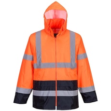 Bild von Klassische Kontrast Warnschutz-Regenjacke, Größe: XL, Farbe: Orange/Marine, H443ONRXL