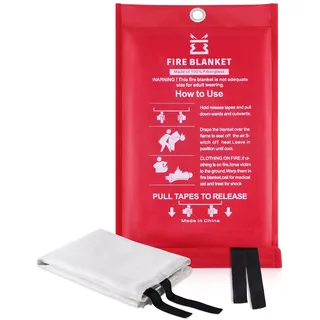 KITOSUN Löschdecke Küche Feuerlöschdecke - Glasfaser Brandschutzdecke Feuerlöscher für Haushalt Fettbrände Fettbrand Büros Garagen Schweißwerkstätten Auto Einfach Effizient 1M Lager (1Stück-1M)