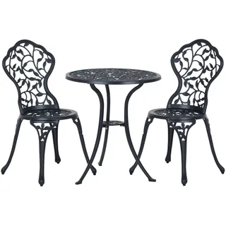 Outsunny Bistroset 3-tlg. Schwarz
