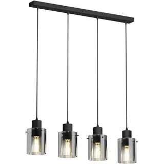 Lindby Esstisch Pendelleuchte Glas rauchgrau, Hängeleuchte Rauchglas Esszimmer 4x E27 ohne Leuchtmittel Hängelampe Wohnzimmer Esszimmerlampe