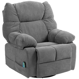 Homcom Relaxsessel mit Massagefunktion Drehbarer Massagesessel Fernbedienung Dunkelgrau , Textil , Füllung: Schaumstoff,Taschenfederkern , 90x98x98 cm , Wohnzimmer, Sessel, Massagesessel