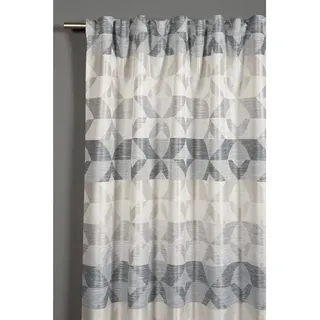 GARDINIA Schal mit Gardinenband, Jacquard Raute, grau 140 x 245 cm