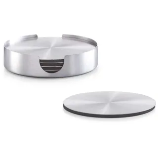 Zeller Present Glasuntersetzer-Set, 7-tlg., Edelstahl