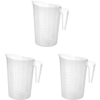 HENDI Messbecher, mit Skalierung, Stapelbar, Bruchsicher, 5,0L, ø210x(H)270mm, Polypropylen (Packung mit 3)