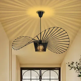 ZMH Pendelleuchte Esstisch Hängelampe Modern - Schwarz Wohnzimmer Kronleuchter 60CM Vintage E27 Esstischlampe Höhenverstellbar Esszimmer Hängeleuchte Kreative Esstischlampe ohne Leuchtmittel - Schwarz