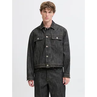 Jeansjacke JACK & JONES "JJICAM JJJACKET JOS 363", Herren, Gr. M, schwarz (schwarz denim), Web, Obermaterial: 100% Baumwolle, meliert, regular fit, Jacken Jeansjacke