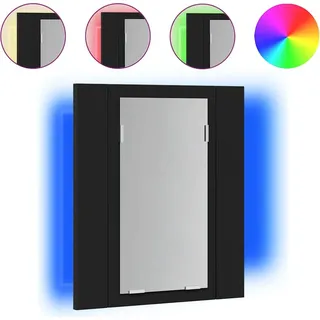 vidaXL LED-Bad-Spiegelschrank Schwarz 40x12x45 cm Acryl - Schwarz