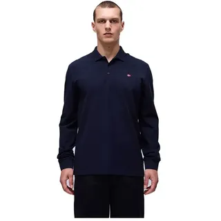 Napapijri Ealis Langarm-polo - Blue Marine - 2XL